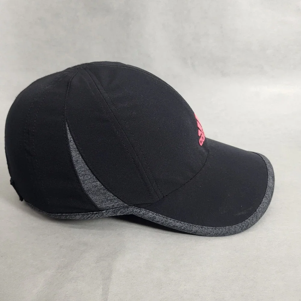 ADIDAS CLIMALITE 3 BAR ADJUSTABLE STRAPBACK BASEBALL HAT/CAP, BLACK, LIGHTWEIGHT